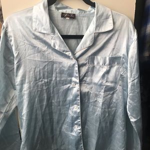 Baby blue silk pajama set